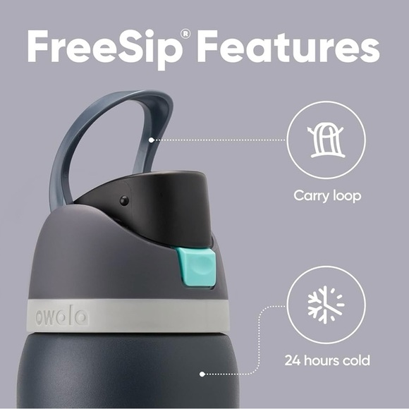 NEW IN POLY Owala Free Sip Insulated Leak Proof Water Bottle~ 32 oz ~ Foggy Tide - Picture 2 of 10